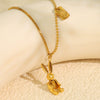 Wholesale Mechanical Rabbit 316L Stainless Steel Necklace For Women Electroplated Fashion Animal Style