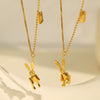 Wholesale Mechanical Rabbit 316L Stainless Steel Necklace For Women Electroplated Fashion Animal Style