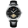 Wholesale Mechanical Watch Metal Case Genuine Leather Strap Round Dial Business Style For Men