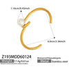 Wholesale Medieval Geometric Style 18K Gold Electroplated Natural Freshwater Pearl Open Bracelet Copper Jewelry Accessories