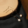 Wholesale Medieval Style Garnet Tassel And Natural Freshwater Pearl Long Earrings With Electroplating