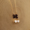 Wholesale Medieval Style Garnet Tassel And Natural Freshwater Pearl Long Earrings With Electroplating