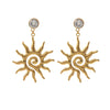 Wholesale Medieval Style Geometric Sun Stamped Stainless Steel Earrings For Women