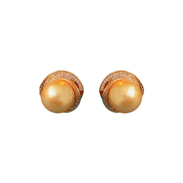 Wholesale Medieval Vintage Women's Geometric Copper Earrings With 925 Silver Needles Zircon Pearl Electroplated