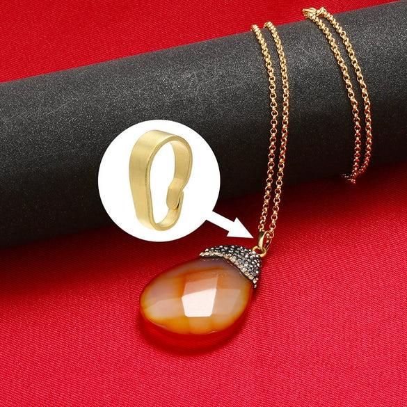 Wholesale Melon Seed Buckle Pendant Accessories Copper Real Gold Plated Simple Style