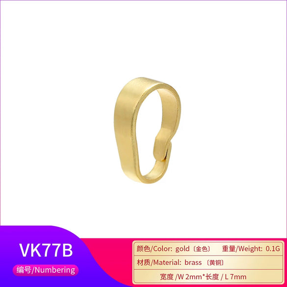 Wholesale Melon Seed Buckle Pendant Accessories Copper Real Gold Plated Simple Style