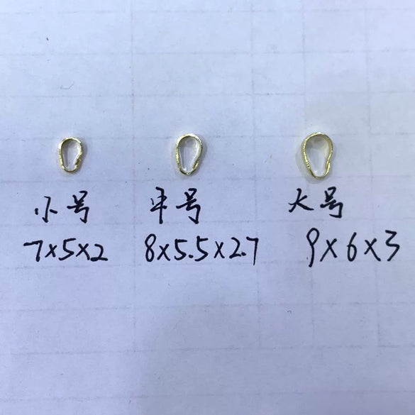 Wholesale Melon Seed Buckle Pendant Accessories Copper Real Gold Plated Simple Style