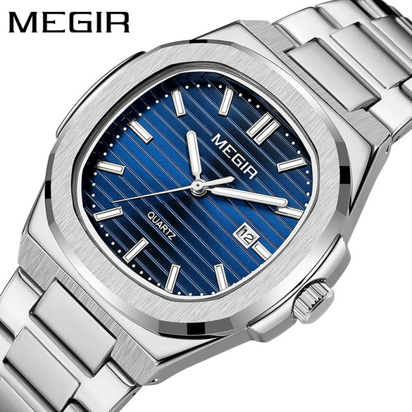 Wholesale Men's Alloy And Fine Steel Casual Square Dial Luminous Business Calendar Quartz Watch
