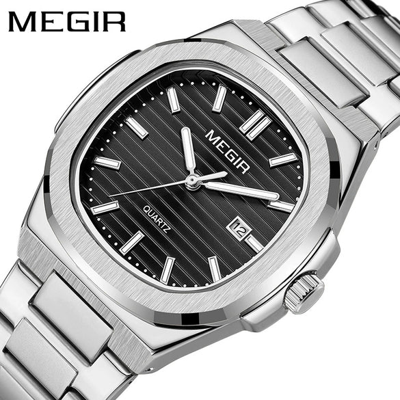 Wholesale Men's Alloy And Fine Steel Casual Square Dial Luminous Business Calendar Quartz Watch