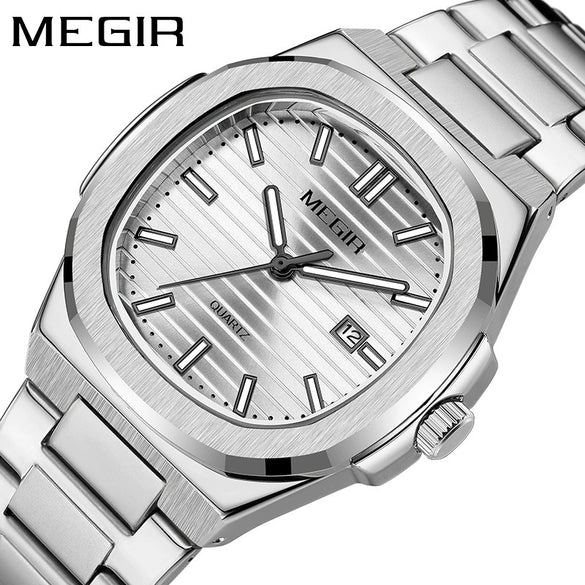 Wholesale Men's Alloy And Fine Steel Casual Square Dial Luminous Business Calendar Quartz Watch