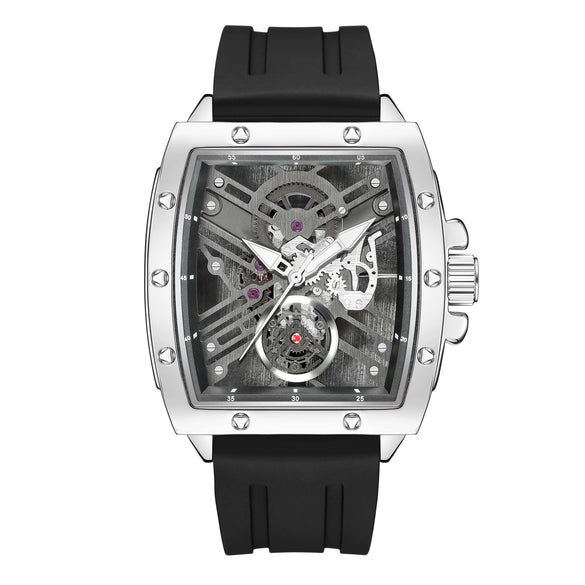 Wholesale Men's Alloy And Silicone Hollow Non Mechanical Sports Luminous Waterproof Barrel Shaped Watch