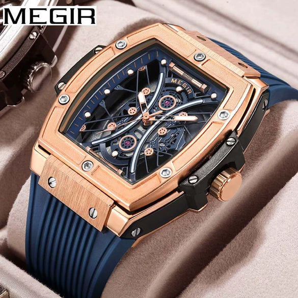 Wholesale Men's Alloy And Silicone Square Luminous Sports Watch