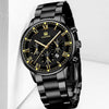 Wholesale Men's Alloy And Stainless Steel Business Style Round Dial Quartz Watch With Horseshoe Buckle
