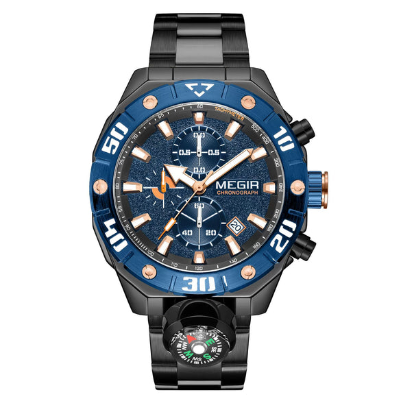 Wholesale Men's Alloy And Stainless Steel Round Dial Outdoor Sports Watch With Mineral Strengthened Glass Mirror And Spiral Crown