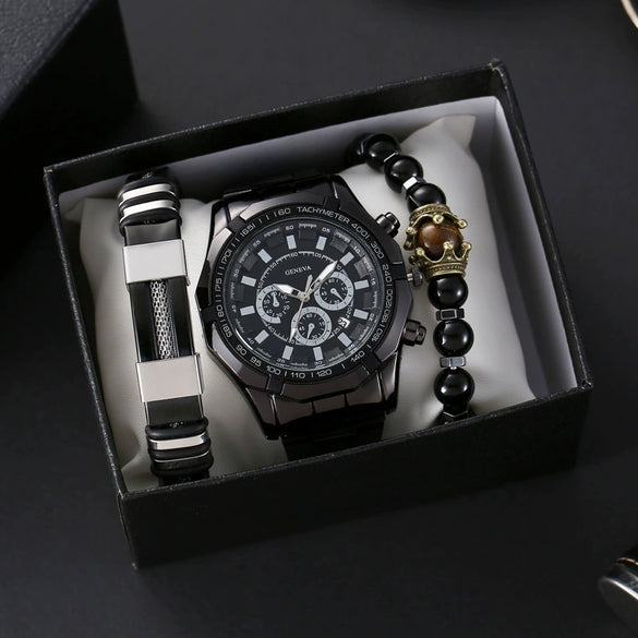 Wholesale Men's Alloy And Titanium Watch With Round Dial Pin Buckle Spiral Crown And Leisure Style
