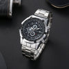 Wholesale Men's Alloy Band Set Watch Leisure Style Round Dial Quartz Movement