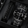 Wholesale Men's Alloy Case Pu Strap Round Dial Digital Display Business Style Calendar Watch