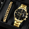 Wholesale Men's Alloy Case Pu Strap Round Dial Digital Display Business Style Calendar Watch