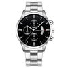 Wholesale Men's Alloy Case Pu Strap Round Dial Digital Display Business Style Calendar Watch
