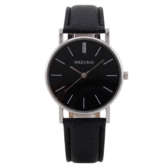 Wholesale Men's Alloy Case Pu Strap Round Dial Watch With Mineral Strengthened Glass Mirror