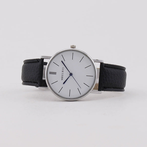 Wholesale Men's Alloy Case Pu Strap Round Dial Watch With Mineral Strengthened Glass Mirror