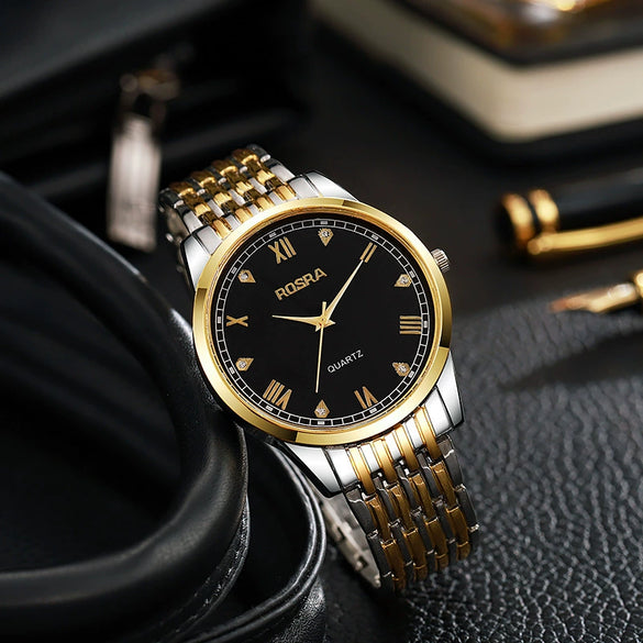 Wholesale Men's Alloy Case Steel Strip Strap Quartz Watches With Round Dial And Fashionable Style