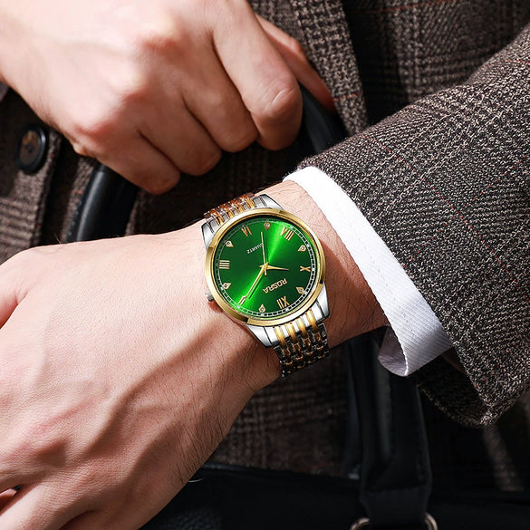 Wholesale Men's Alloy Case Steel Strip Strap Quartz Watches With Round Dial And Fashionable Style