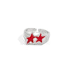 Wholesale Men's Alloy Geometric Oildrip Pentagram Ring Electroplated Hiphop Niche Exaggerated Jewelry