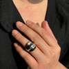 Wholesale Men's Alloy Geometric Retro Metal Ring With Electroplating