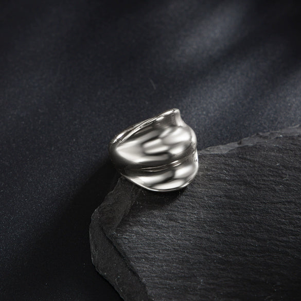 Wholesale Men's Alloy Geometric Retro Metal Ring With Electroplating