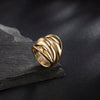 Wholesale Men's Alloy Geometric Retro Metal Ring With Electroplating