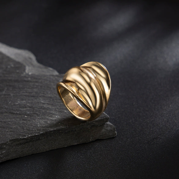 Wholesale Men's Alloy Geometric Retro Metal Ring With Electroplating
