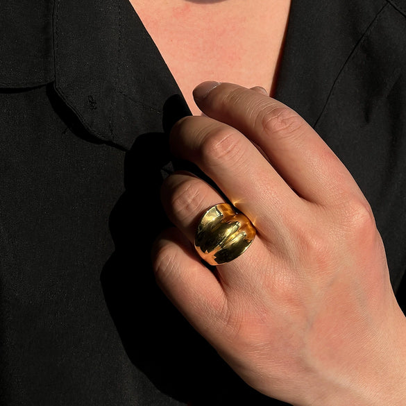 Wholesale Men's Alloy Geometric Retro Metal Ring With Electroplating