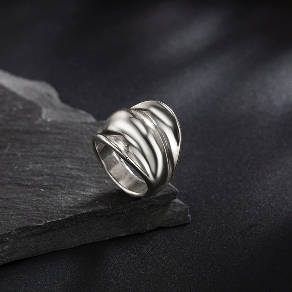 Wholesale Men's Alloy Geometric Retro Metal Ring With Electroplating