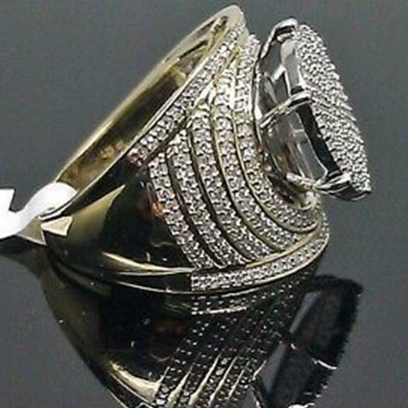 Wholesale Men's Alloy Gold Plated Geometric Ring