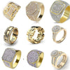 Wholesale Men's Alloy Gold Plated Geometric Ring