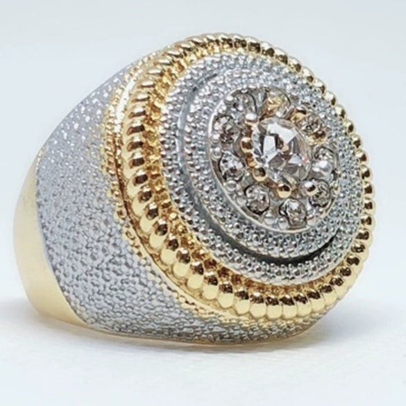 Wholesale Men's Alloy Gold Plated Geometric Ring