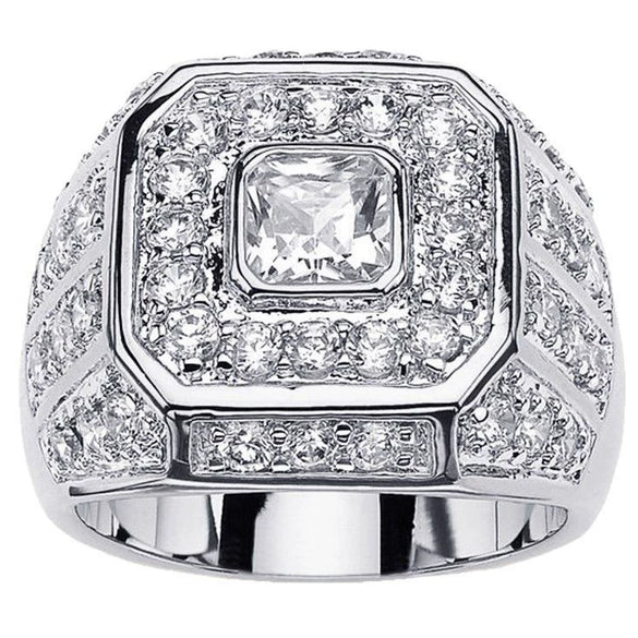 Wholesale Men's Alloy Goldplated Geometric Hiphop Fashion Jewelry Ring