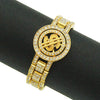 Wholesale Men's Alloy Hiphop Style Watch With Bracelet Geometric Diamond Design