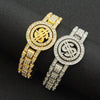Wholesale Men's Alloy Hiphop Style Watch With Bracelet Geometric Diamond Design