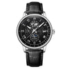 Wholesale Men's Alloy Imitation Leather Strap Business Style Round Dial Watch With Threeeye Calendar Starry Sky Moon Design
