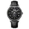 Wholesale Men's Alloy Imitation Leather Strap Business Style Round Dial Watch With Threeeye Calendar Starry Sky Moon Design