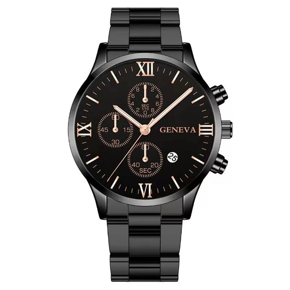 Wholesale Men's Alloy Iron Band Round Dial Leisure Quartz Watch