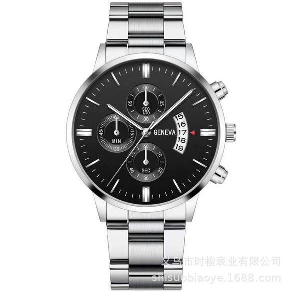 Wholesale Men's Alloy Iron Band Round Dial Leisure Quartz Watch