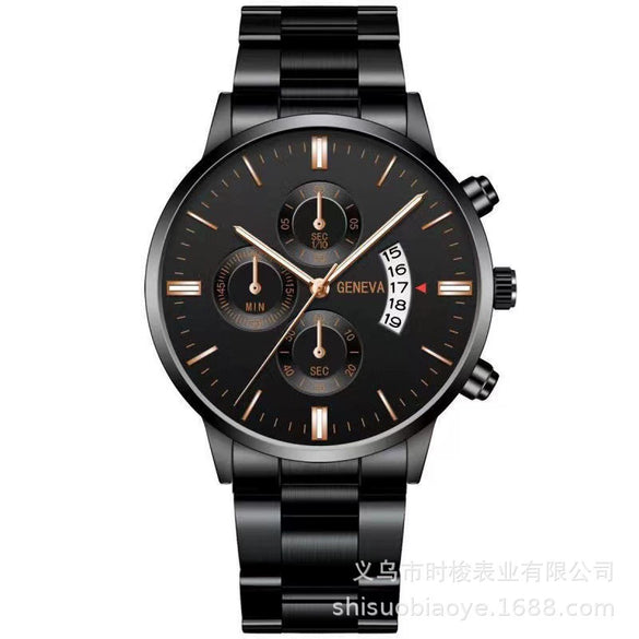 Wholesale Men's Alloy Iron Band Round Dial Leisure Quartz Watch