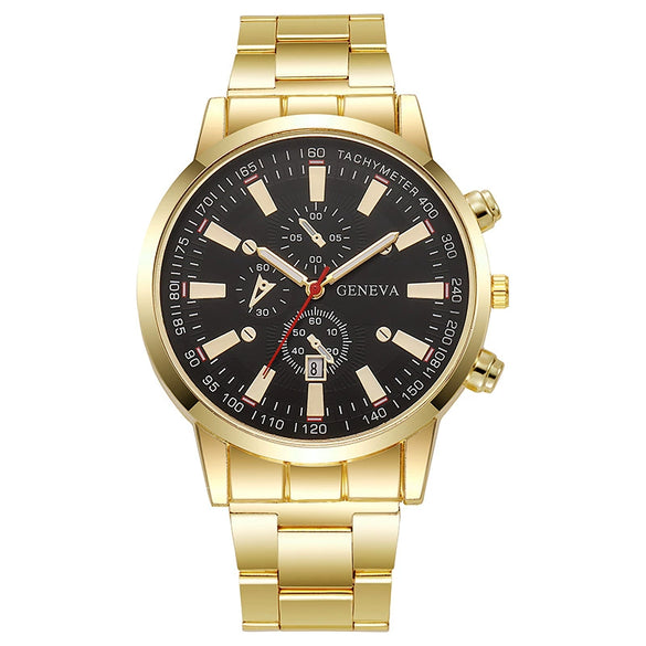 Wholesale Men's Alloy Iron Band Round Dial Leisure Quartz Watch