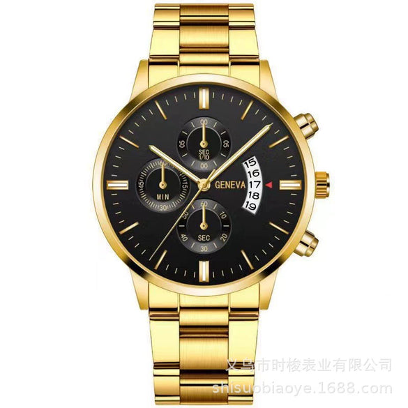 Wholesale Men's Alloy Iron Band Round Dial Leisure Quartz Watch