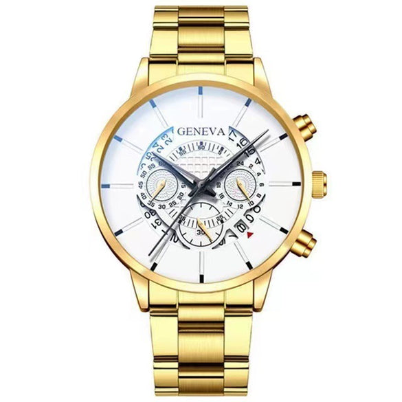 Wholesale Men's Alloy Iron Band Round Dial Leisure Quartz Watch