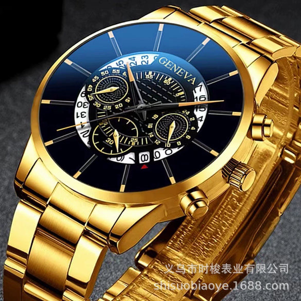 Wholesale Men's Alloy Iron Band Round Dial Leisure Quartz Watch
