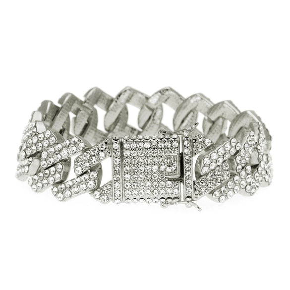 Wholesale Men's Alloy Jewelry Punk Geometric Diamond Bracelet